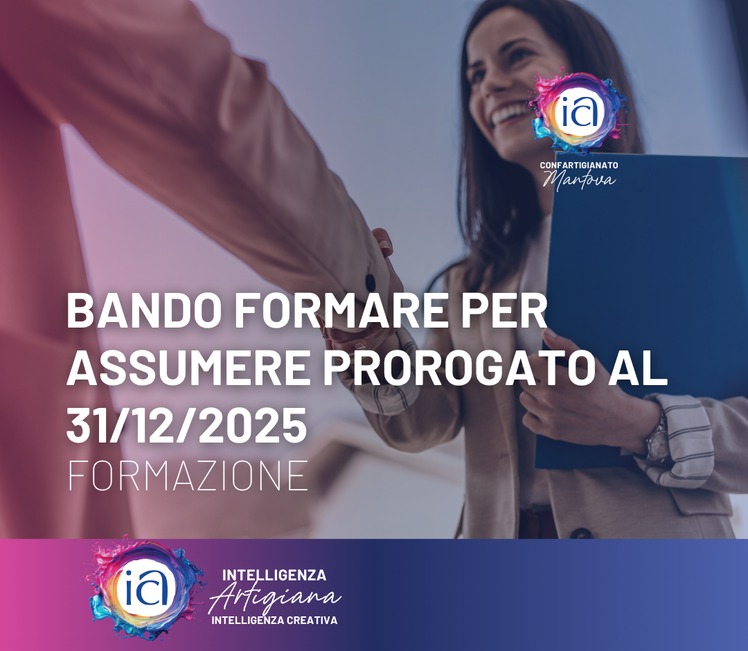 Bando Formare per assumere prorogato al 31/12/2025