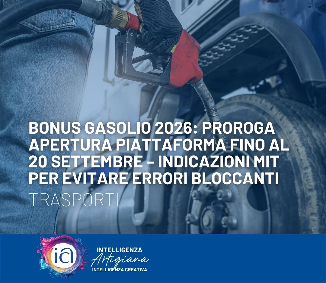Bonus gasolio 2026: proroga apertura piattaforma fino al 20 settembre – Indicazioni MIT per evitare errori bloccanti